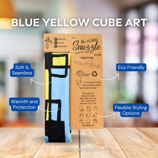 Blue Yellow Cube Art