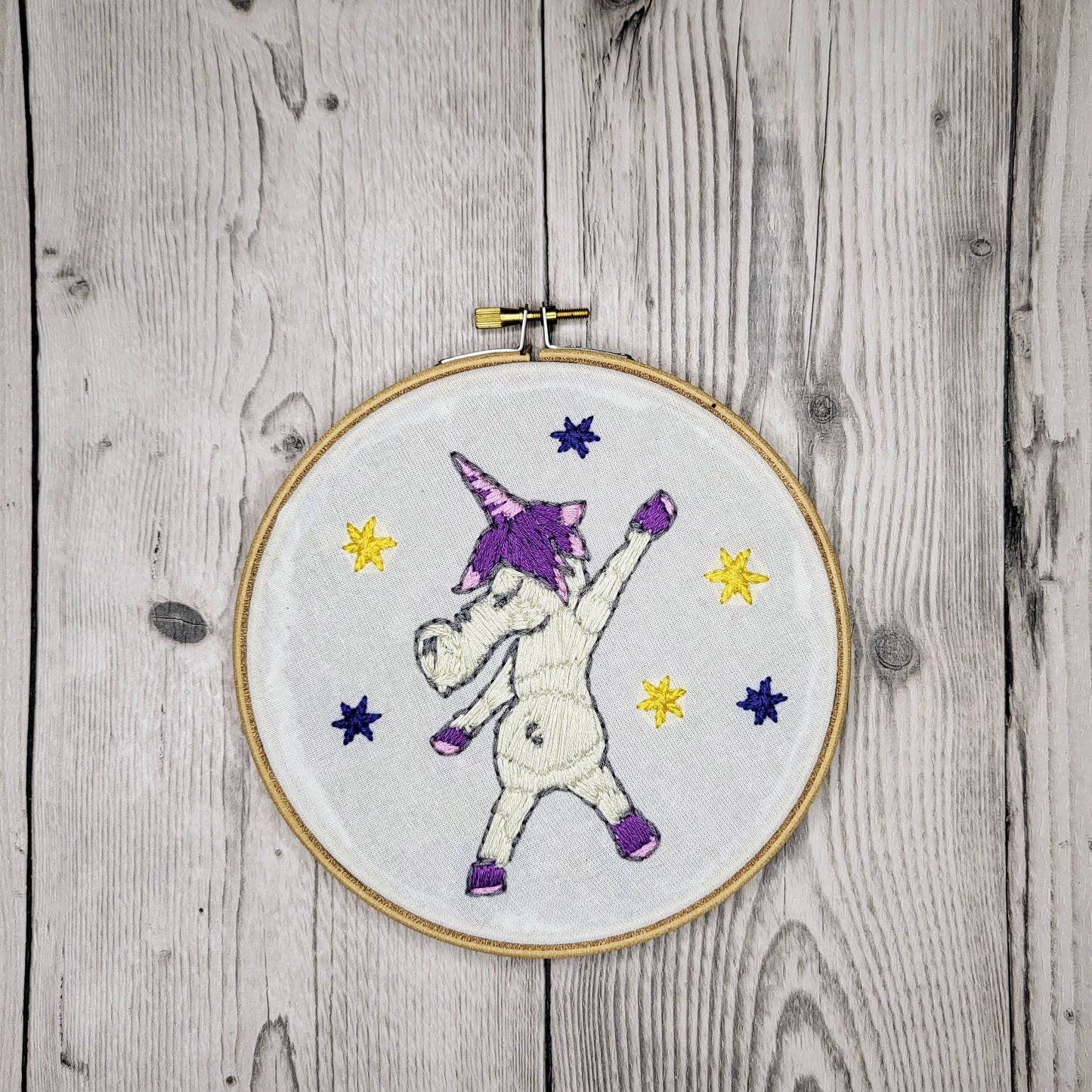 Embroidered Artwork - Dancing Unicorn